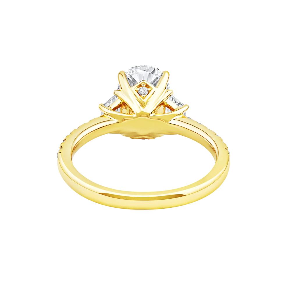 Khai Lab Grown Diamond Oval Engagement Ring in 14K Yellow Gold (2 3/4 ct. tw.) – Image 4 of 5