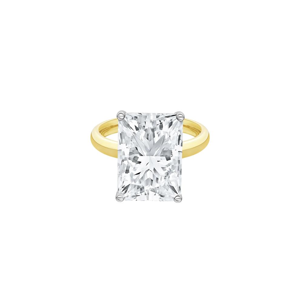 Lab Grown Diamond Radiant-Cut Solitaire Ring in 14K Yellow &amp; White Gold (7 ct.) – Image 1 of 3