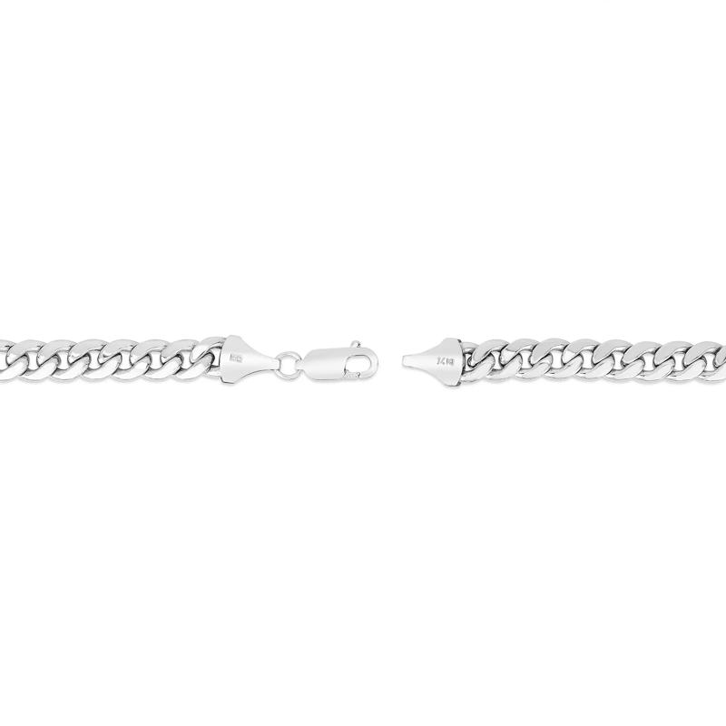 Semi-Solid Miami Cuban Necklace in 14K White Gold, 24&rdquo; – Image 2 of 3