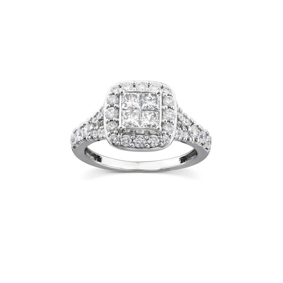 Princess-Cut Diamond Composite Engagement Ring in 10K White Gold (1 1/4 ct. tw.) – Image 1 of 3