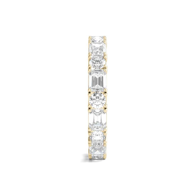Round and Emerald-Cut Lab Grown Diamond Eternity Band in 14k Yellow Gold &#40;3 ct. tw.&#41; – Image 3 of 3