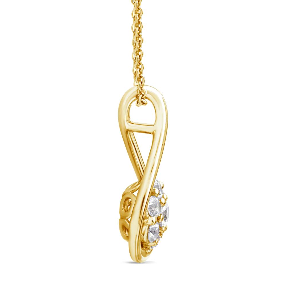 Lab Grown Diamond Cluster Drop Pendant in 10K Yellow Gold (1/2 ct. tw.) – Image 2 of 2