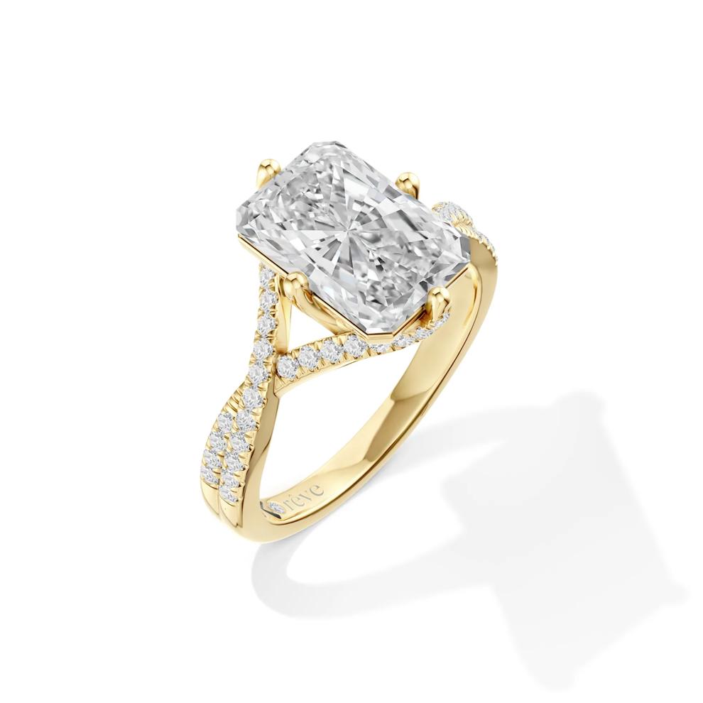 Lucca Lab Grown Diamond Radiant Center Engagement Ring in 14K Yellow Gold (3 1/3 ct. tw.) – Image 4 of 4