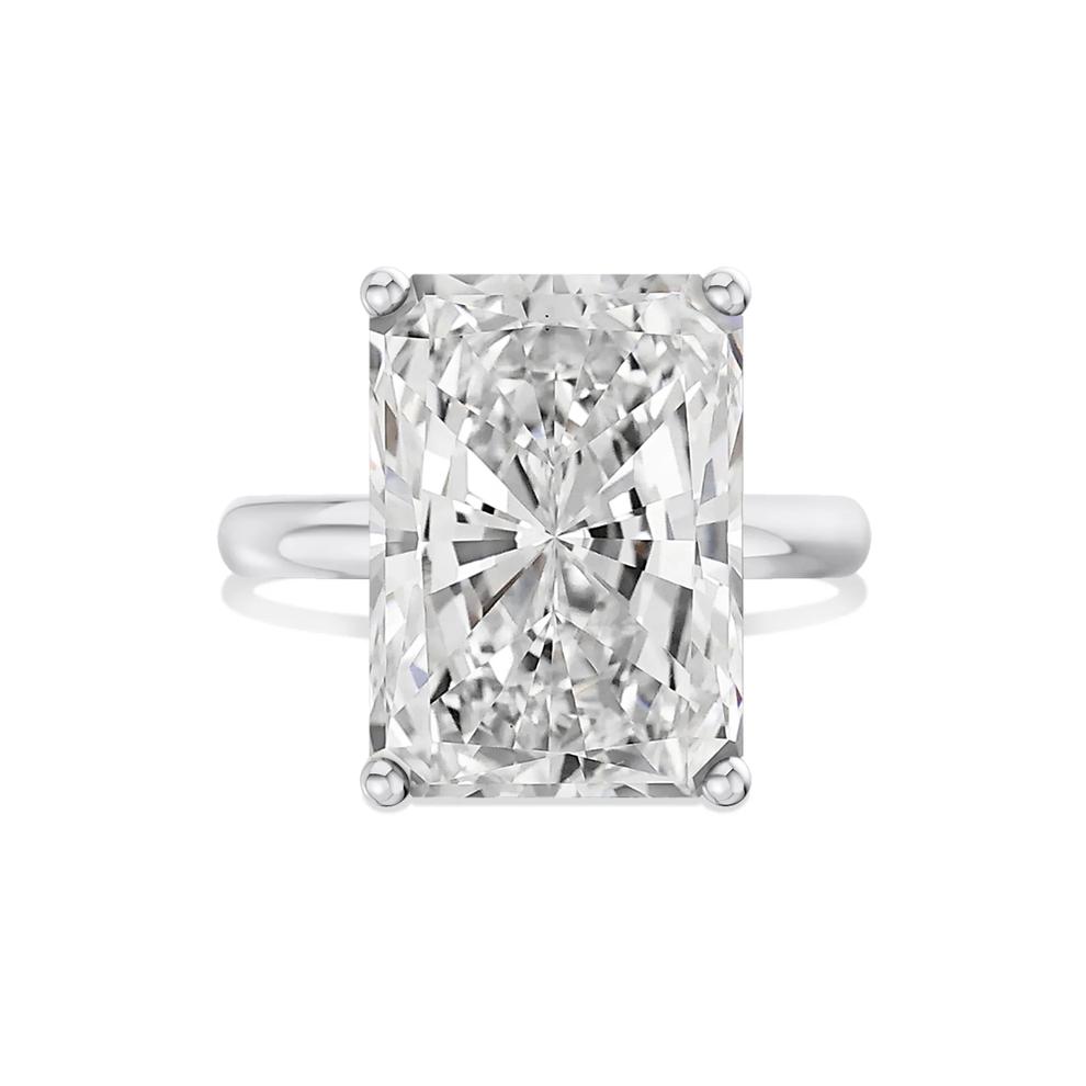 Lab Grown Diamond Radiant-Cut Solitaire Ring in 14K White Gold (9 ct.) – Image 1 of 4