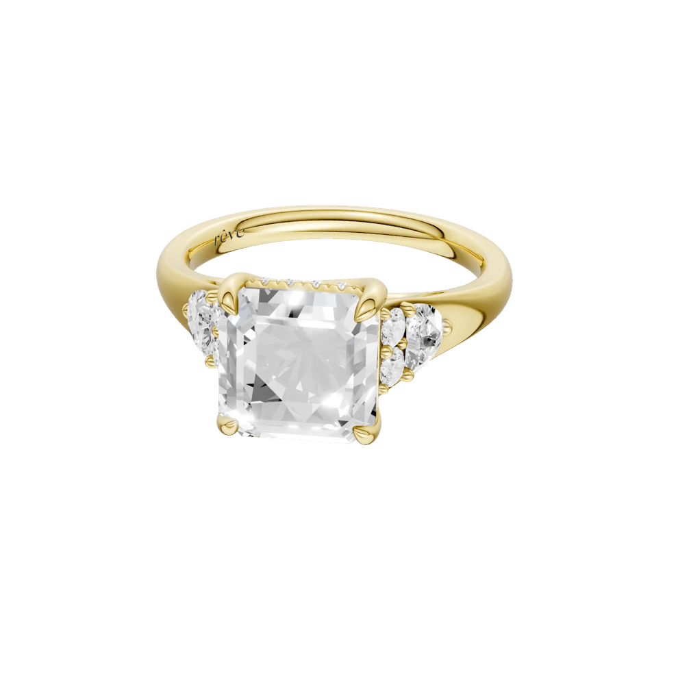 Wilma Lab Grown Diamond Asscher-Cut Center Engagement Ring in 14K Yellow Gold (4 1/2 ct. tw.) – Image 2 of 5