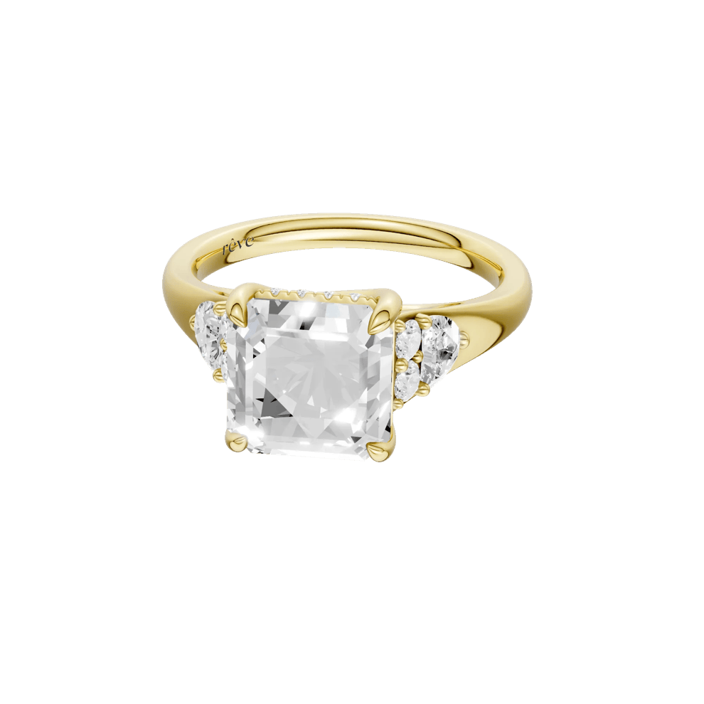 Wilma Lab Grown Diamond Asscher-Cut Center Engagement Ring in 14K Yellow Gold (4 1/2 ct. tw.) – Image 2 of 5