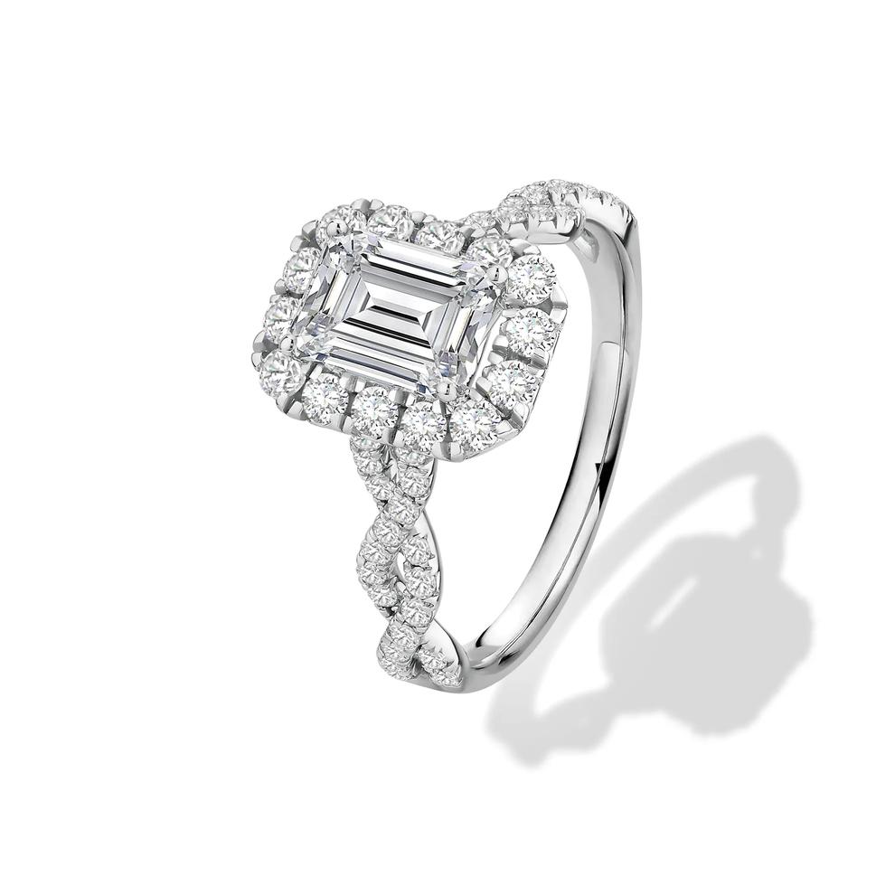 Diamond Emerald-Shaped Engagement Ring in Platinum (2 1/4 ct. tw.) – Image 4 of 4