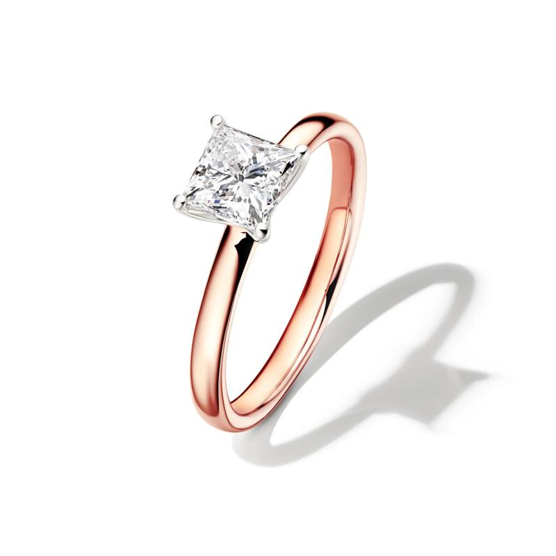 Diamond Princess Cut Solitaire Engagement Ring in 14K Rose Gold (1 ct.) – Image 4 of 5