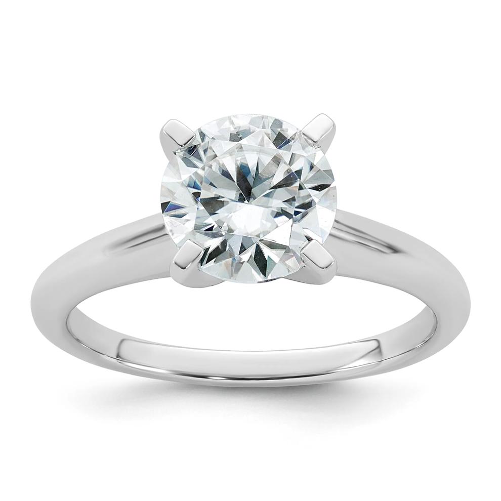 Lab-Created Moissanite Round Solitaire Ring in 10K White Gold (2 ct. dew) – Image 1 of 3