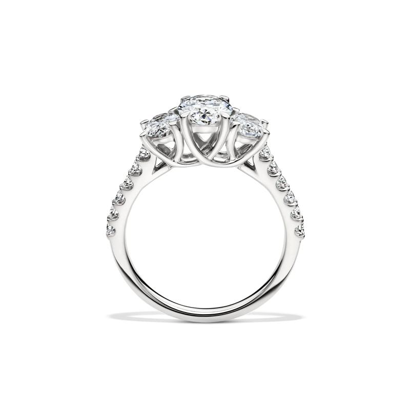 Lab Grown Diamond Three Stone Oval Engagement Ring in 14K White Gold &#40;2 ct. tw.&#41; – Image 2 of 4