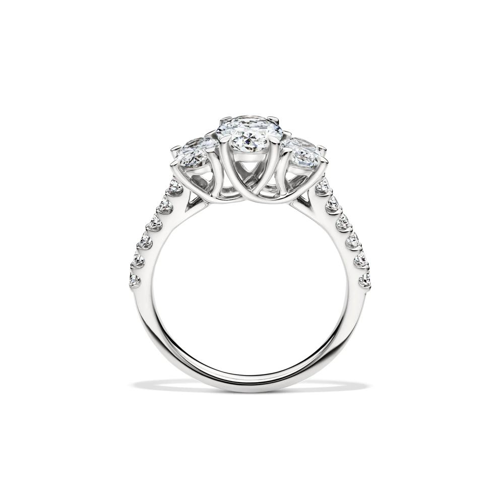Lab Grown Diamond Three Stone Oval Engagement Ring in 14K White Gold (2 ct. tw.) – Image 2 of 4