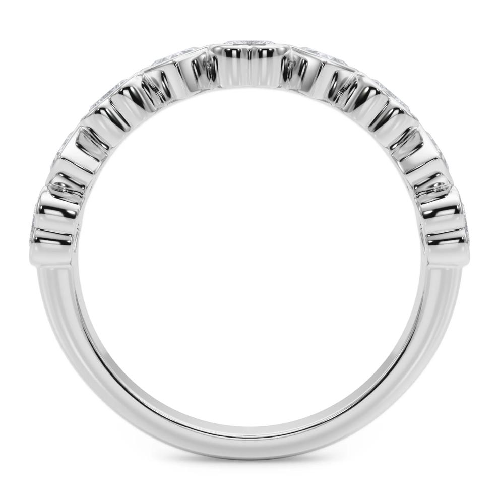 Lab Grown Diamond Heart Bezel Half Eternity Band in Platinum (1 ct. tw.) – Image 2 of 5