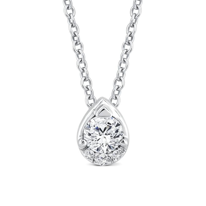 Diamond Pendant in 10K White Gold &#40;1/7 ct. tw.&#41; – Image 1 of 4