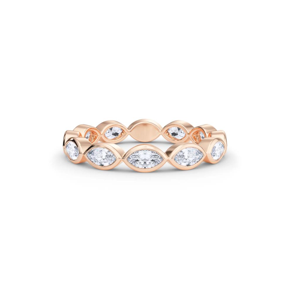 Lab Grown Diamond Bezel-Set Marquise True Eternity Band in 14K Rose Gold  – Image 1 of 5