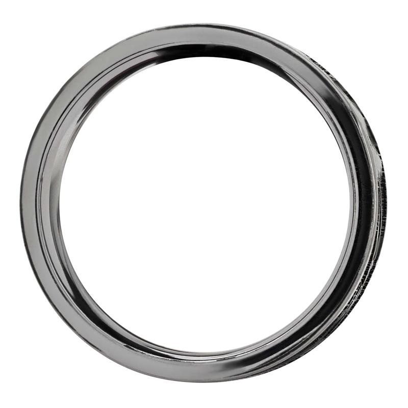 Men&#39;s Flat Band with Mountain Engraving in Tantalum, 8MM – Image 2 of 3