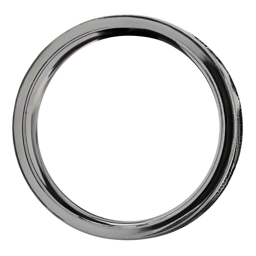 Men's Flat Band with Mountain Engraving in Tantalum, 8MM – Image 2 of 3