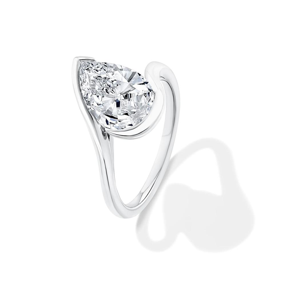 Lab Grown Diamond Pear-Shaped Solitaire Engagement Ring in 14K White Gold (3 ct.) – Image 4 of 4