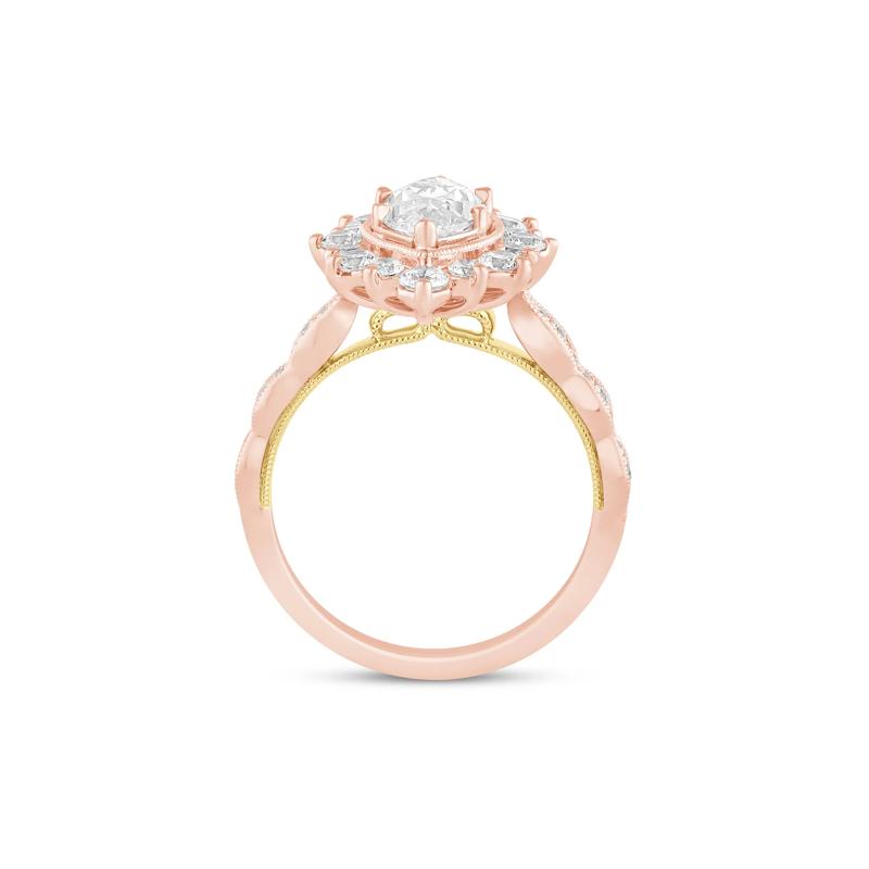 Lab Grown Diamond Marquise-Shaped Halo Engagement Ring in 14K Rose Gold &#40;2 1/3 ct. tw.&#41; – Image 2 of 3