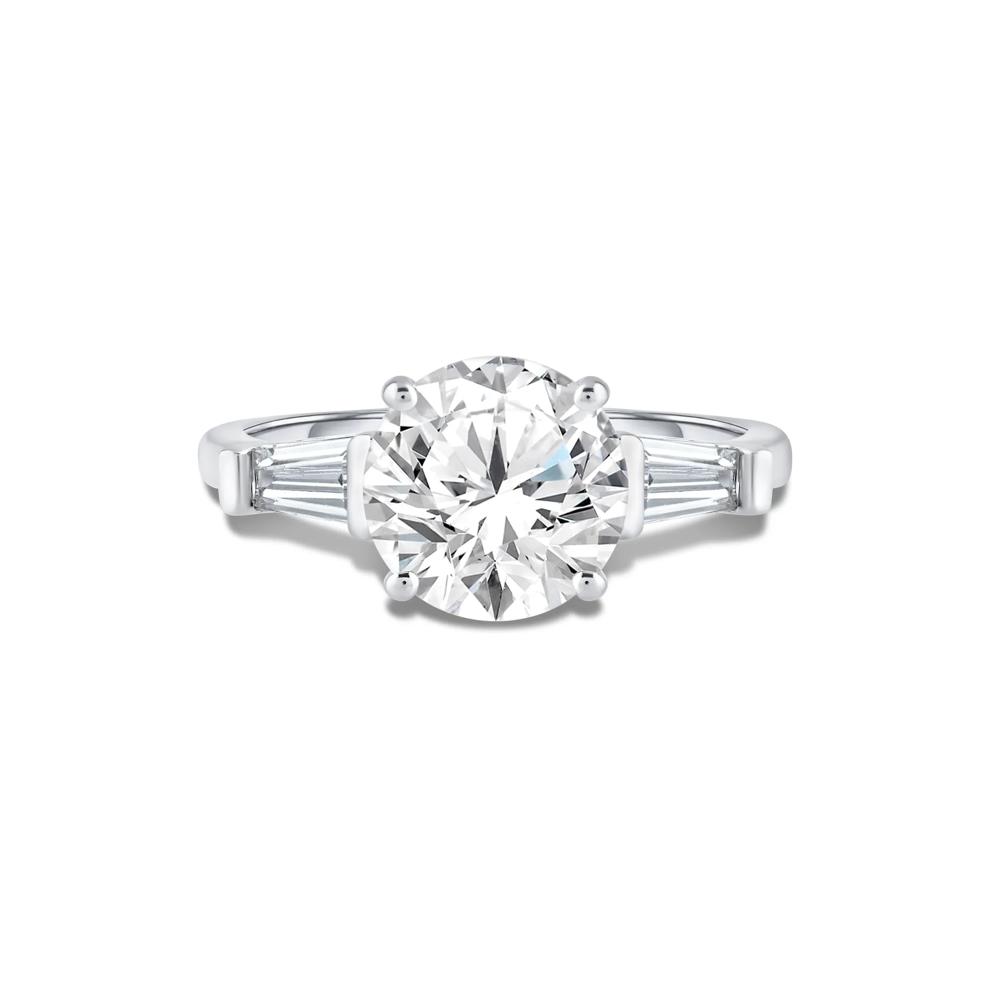Lab Grown Diamond Round Engagement Ring in 14K White Gold (3 1/2 ct. tw.) – Image 1 of 4