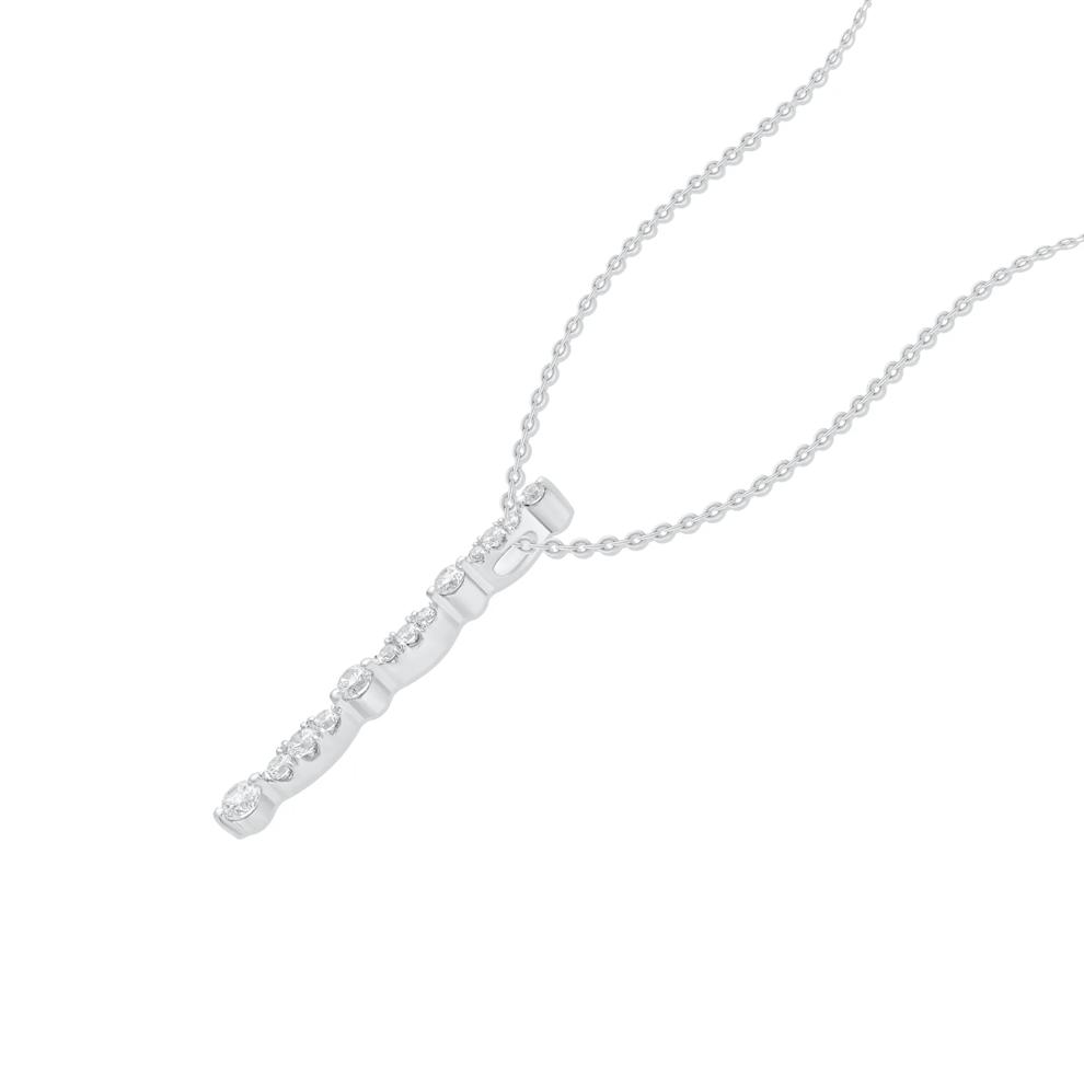 Diamond Faux Marquise Drop Pendant in 10K White Gold (1/4 ct. tw.) – Image 4 of 4