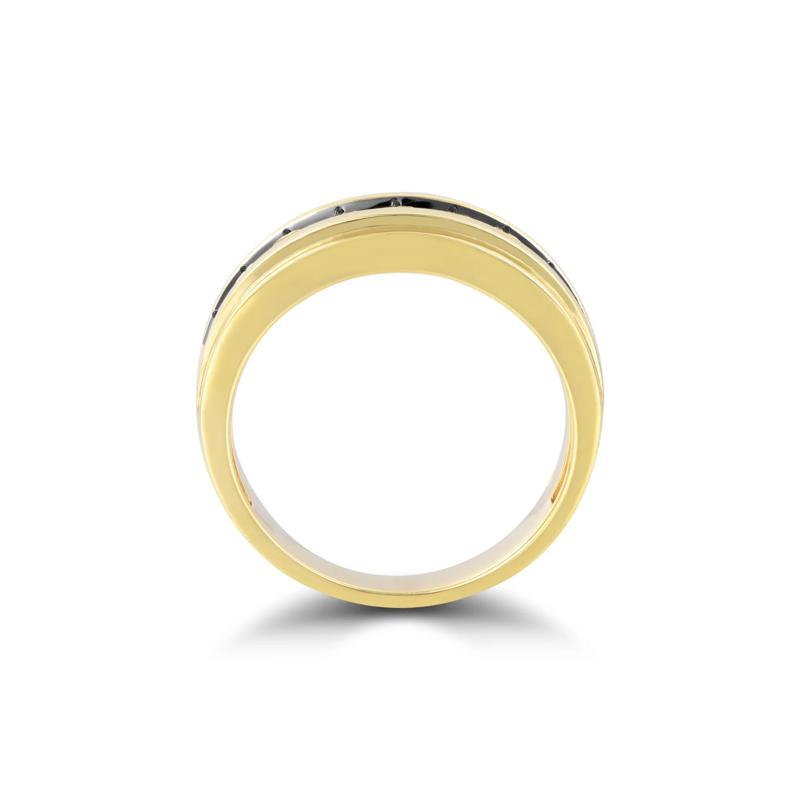 Men&rsquo;s Champagne Diamond Band in 10K Yellow Gold – Image 2 of 3