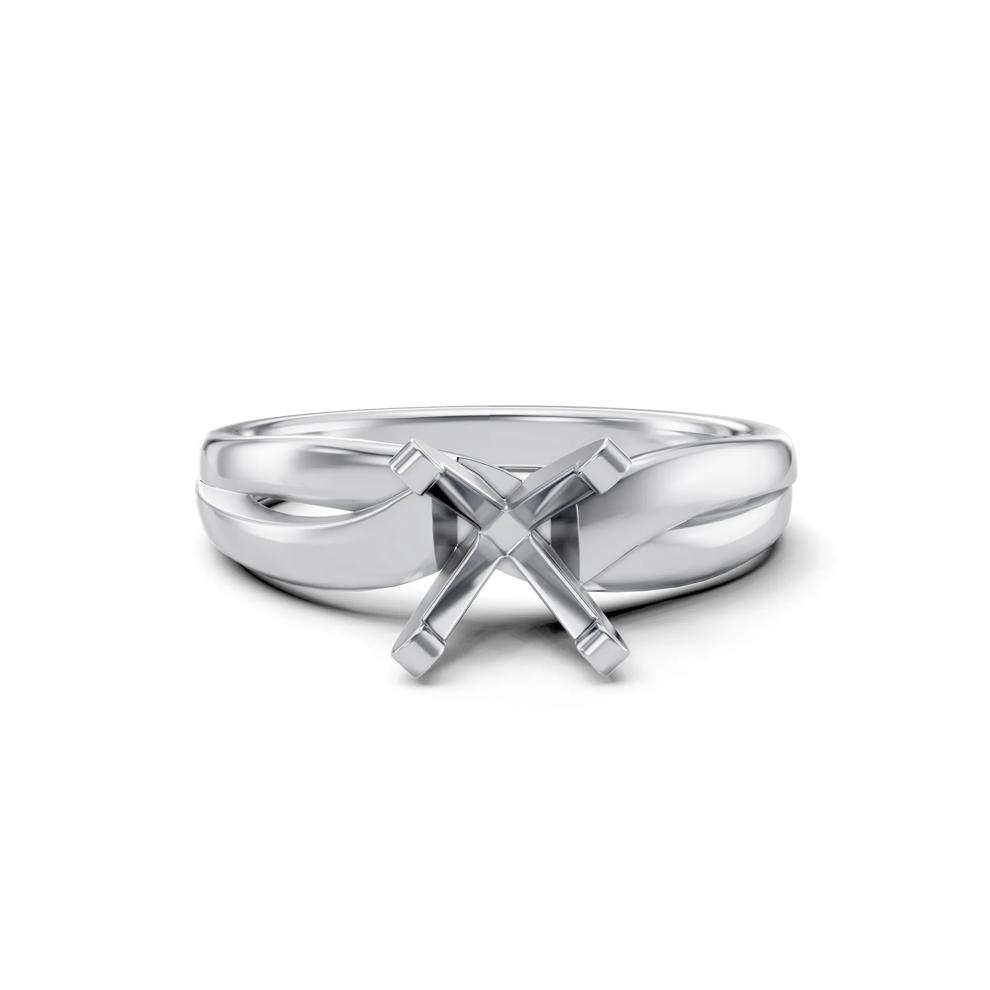 Open Crossover Semi-Mount Engagement Ring in 14K Gold (Setting Only) – Image 2 of 6