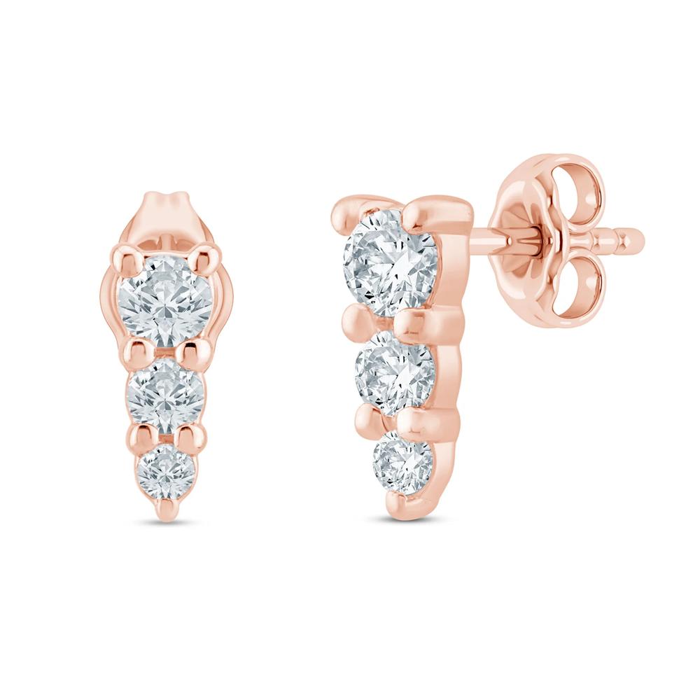 Graduated Diamond Earrings in 10K Rose Gold (1/4 ct. tw.) – Image 1 of 1