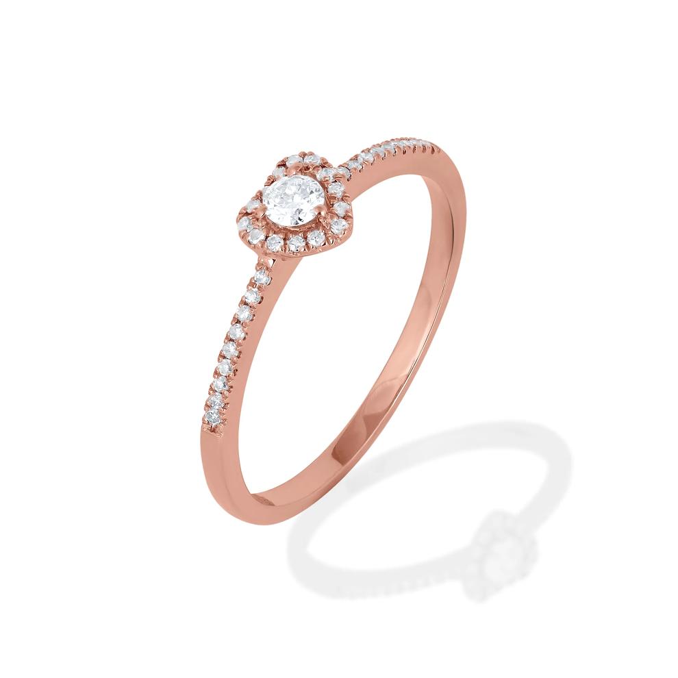 Diamond Heart Halo Promise Ring in 10K Rose Gold (1/4 ct. tw.) – Image 4 of 4