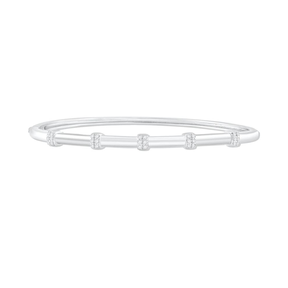 Diamond Bangle Bracelet in Sterling Silver (1/4 ct. tw.) – Image 1 of 2