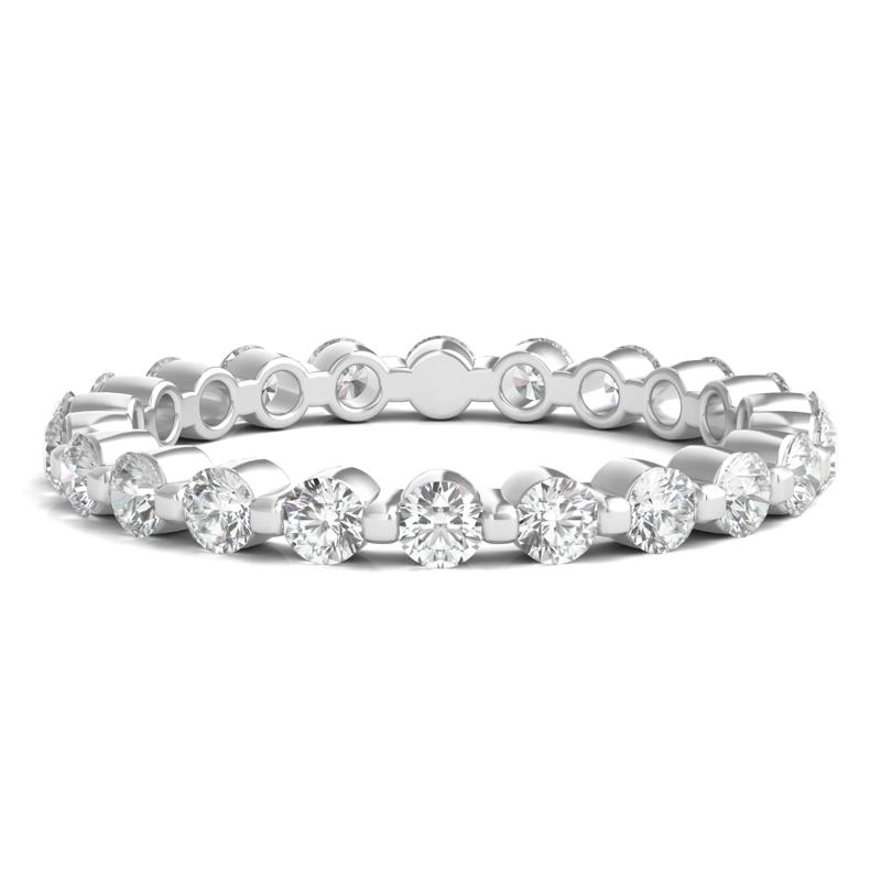 Round Brilliant-Cut Lab Grown Diamond Eternity Band in 14k White Gold (1 ct. tw.) – Image 1 of 3