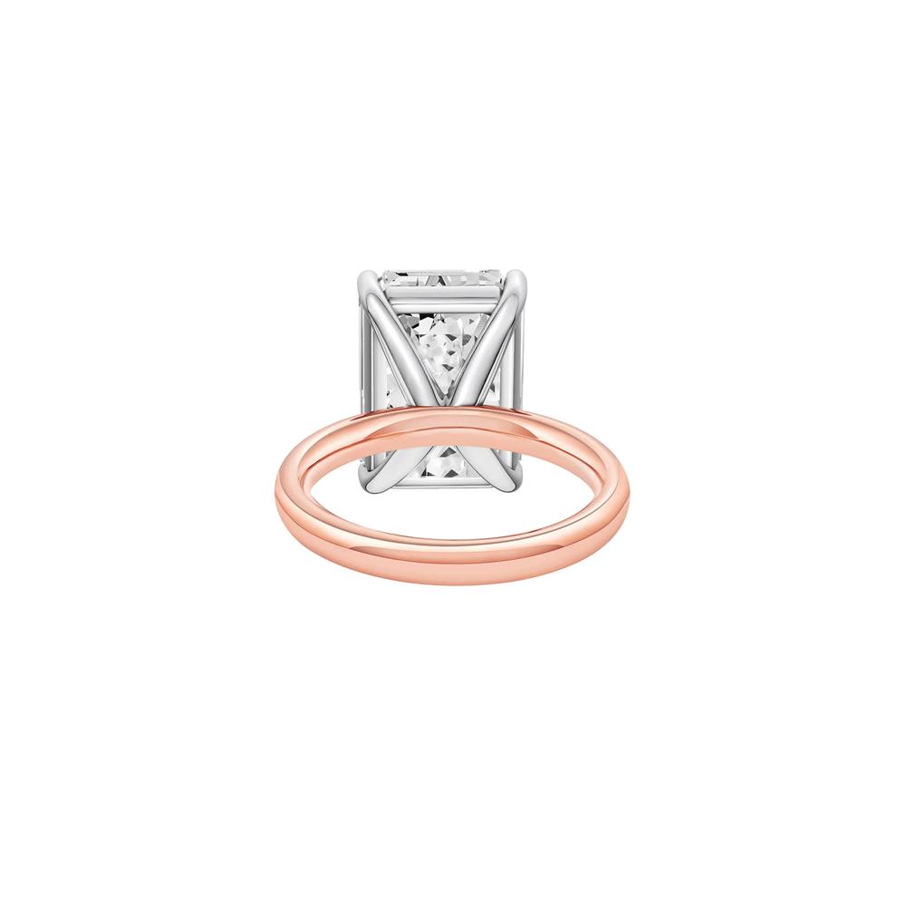 Lab Grown Diamond Emerald-Cut Solitaire Ring in 14K Rose &amp; White Gold (10 ct.) – Image 3 of 3
