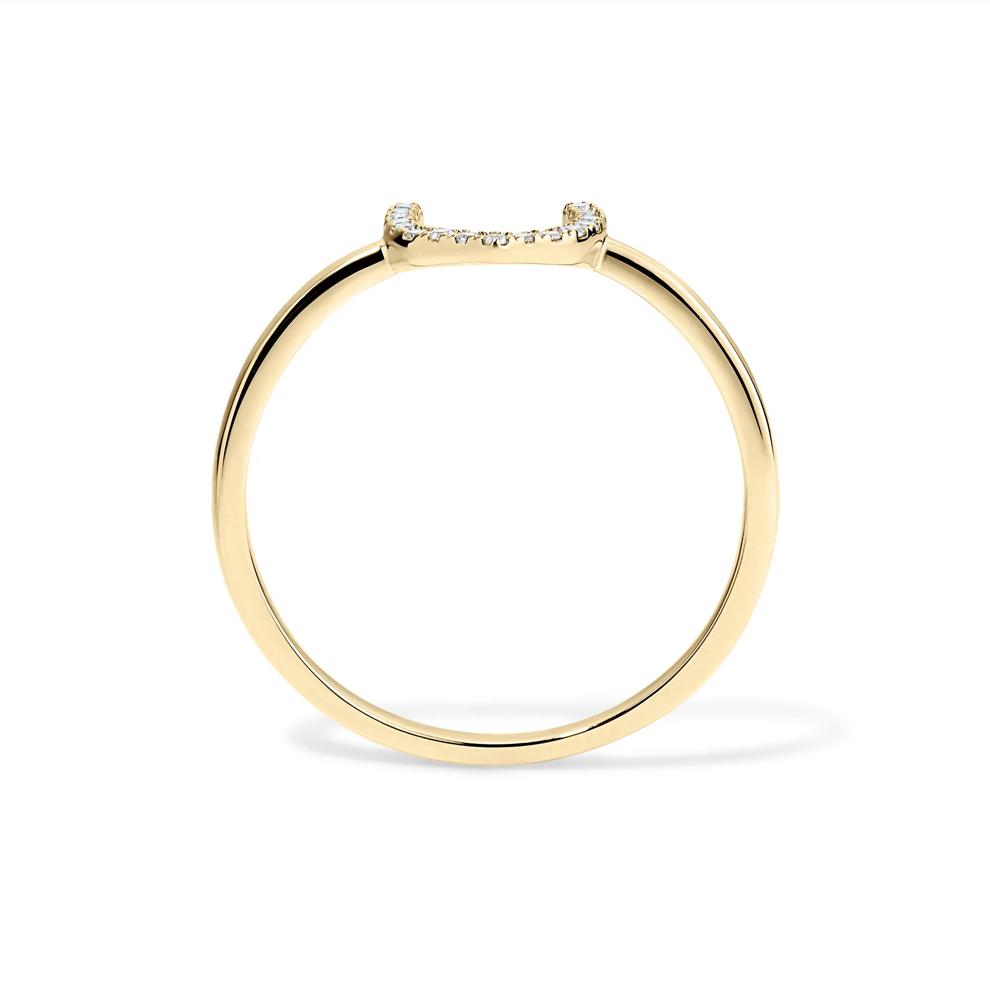 Diamond Accent Horseshoe Ring in 10K Yellow Gold – Image 2 of 4