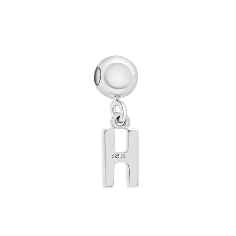 Diamond Accent H Initial Bead Charm in Sterling Silver – Image 3 of 3