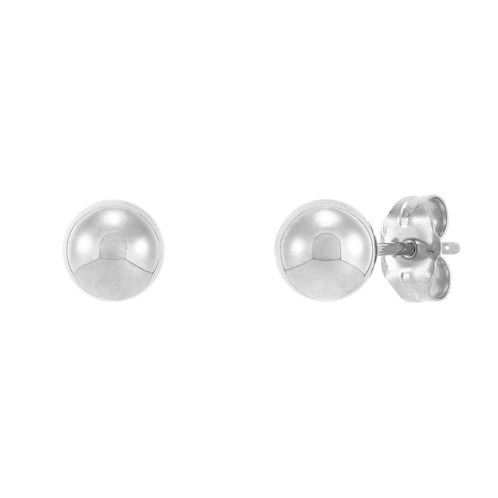 Polished Ball Stud Earring in 14K White Gold, 6MM – Image 1 of 1