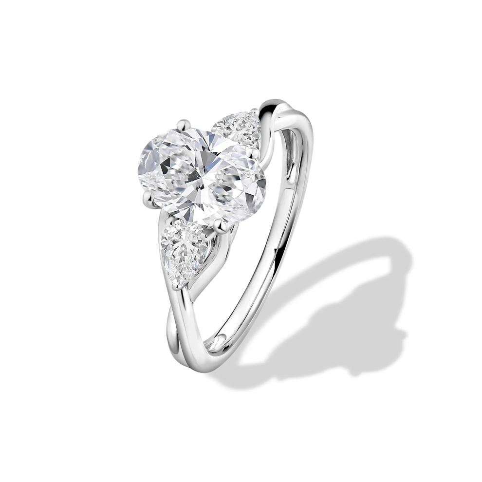 Lab Grown Diamond Oval Engagement Ring in 14K White Gold (2 ct. tw.) – Image 4 of 4