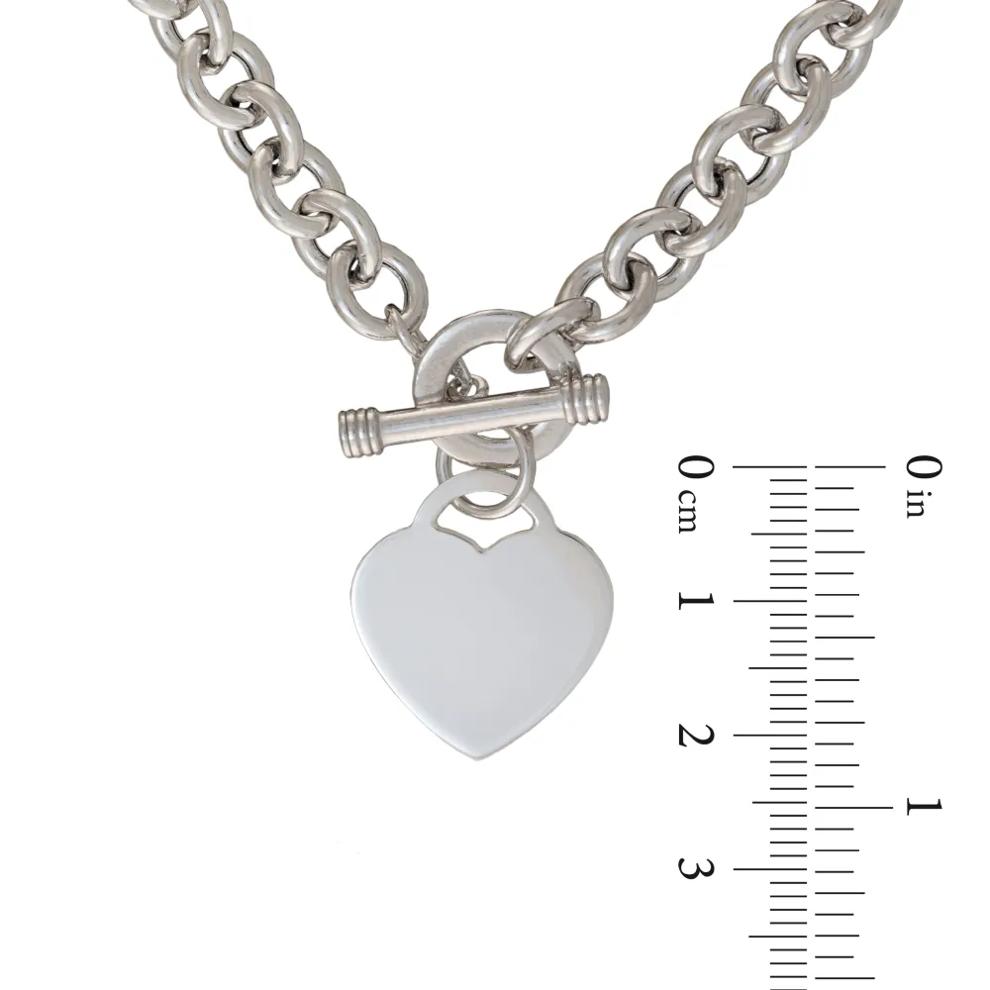Heart Toggle Necklace with Rolo Chain in Sterling Silver, 17&rdquo; – Image 3 of 3