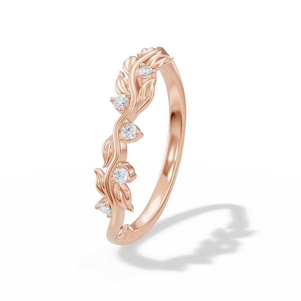 Lab Grown Diamond Accent Anniversary Band in 10K Rose Gold – Image 4 of 4