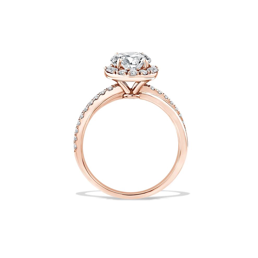 Lab Grown Diamond Oval Halo Engagement Ring in 14K Rose Gold (2 1/2 ct. tw.) – Image 2 of 4