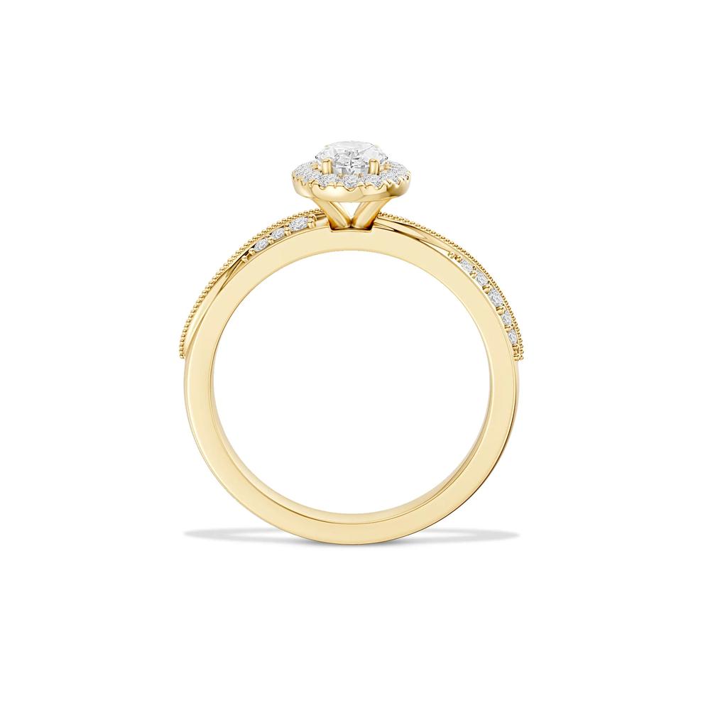 Diamond Oval Center Engagement Ring in 14K Yellow Gold (3/4 ct. tw.) – Image 4 of 4