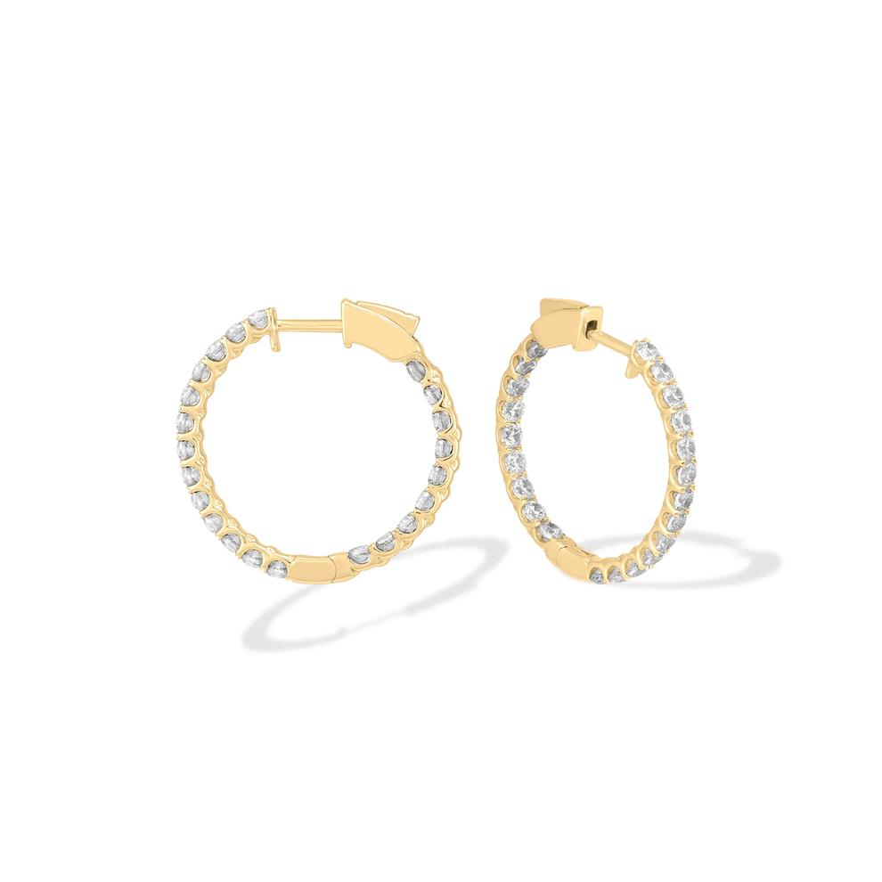 Lab Grown Diamond Inside-Out Hoop Earrings in 14K Yellow Gold (2 ct. tw.) – Image 1 of 3