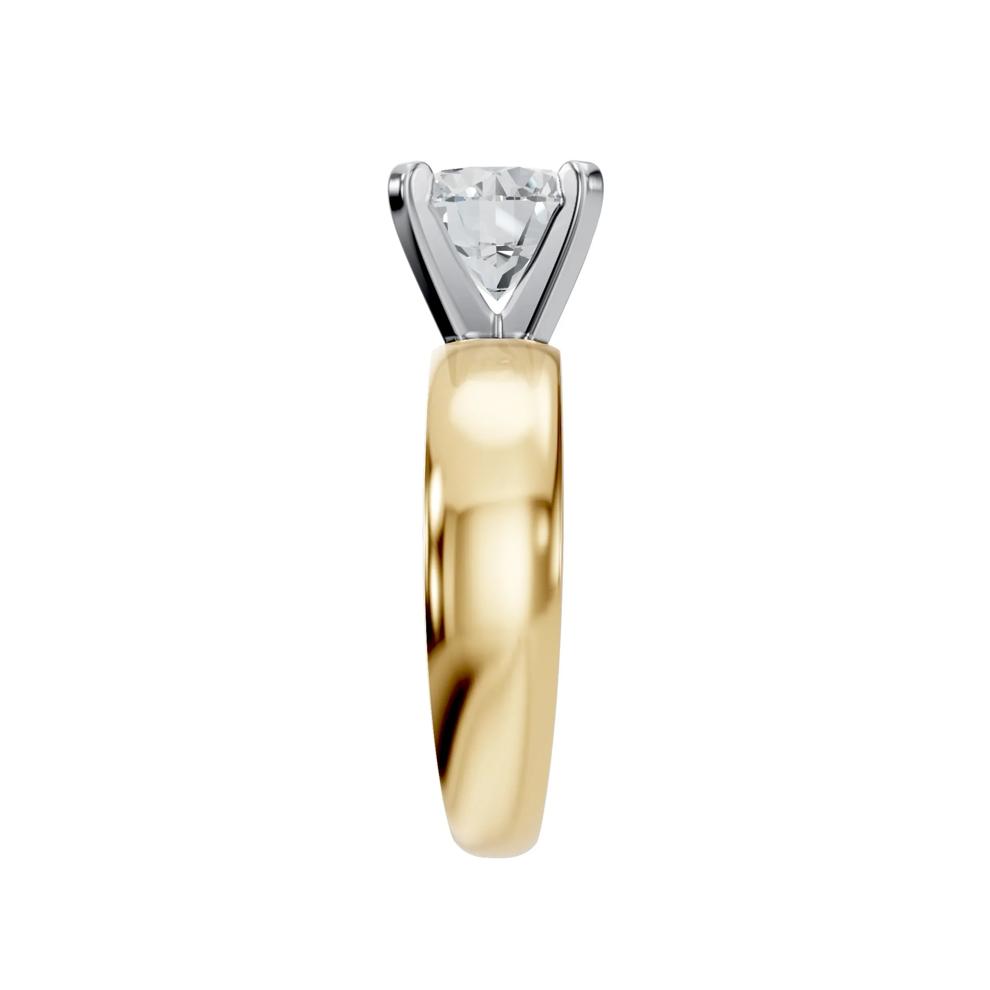 Solitaire Half-Round Semi-Mount Engagement Ring in 14K Yellow Gold (Setting Only) – Image 3 of 8