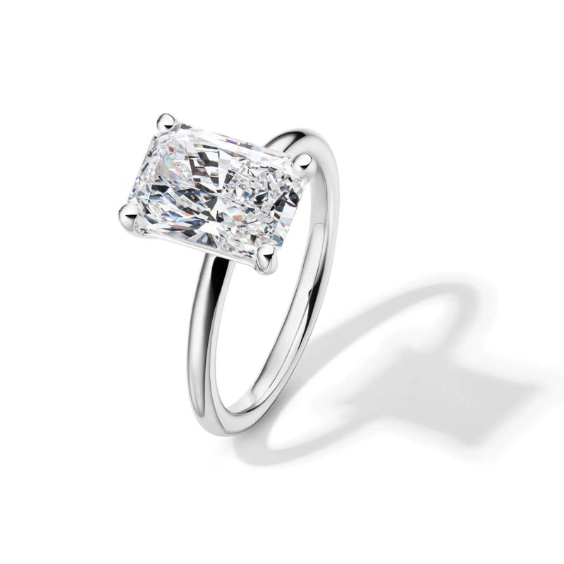Lab Grown Diamond Radiant-Cut Solitaire Ring in Platinum &#40;3 ct.&#41; – Image 4 of 4
