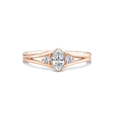 Lab Grown Diamond Marquise Center Promise Ring in 10K Rose Gold (3/8 ct. tw.)