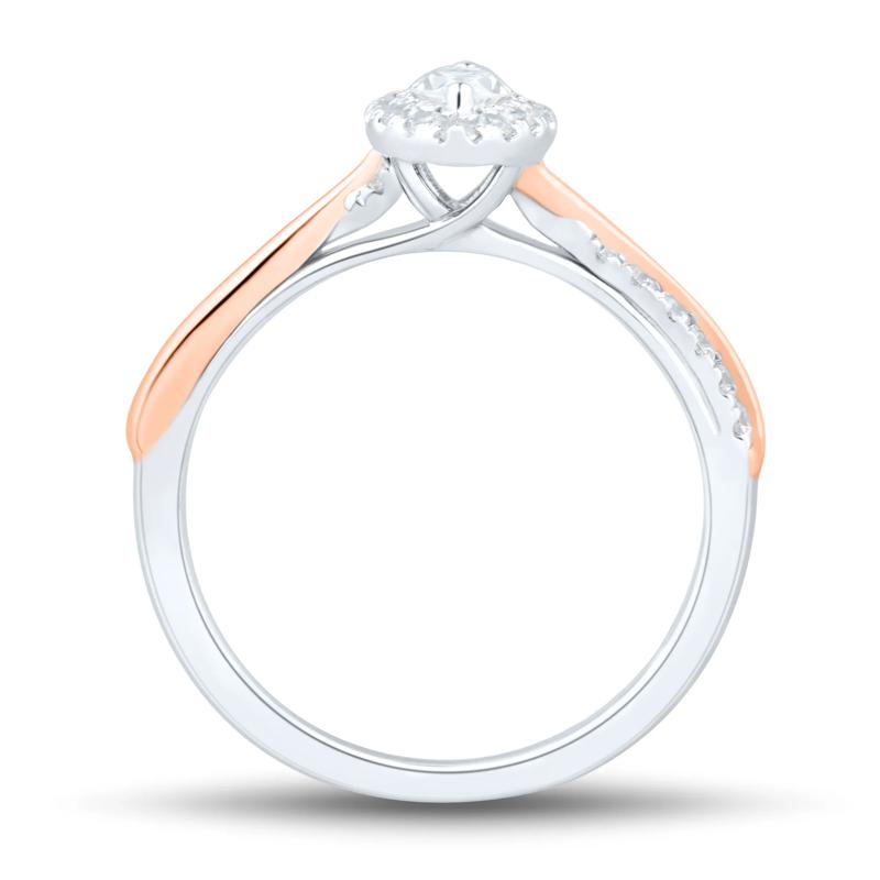 Marquise-Shaped Diamond Ring in 14K White &amp; Rose Gold &#40;1/2 ct. tw.&#41; – Image 2 of 3