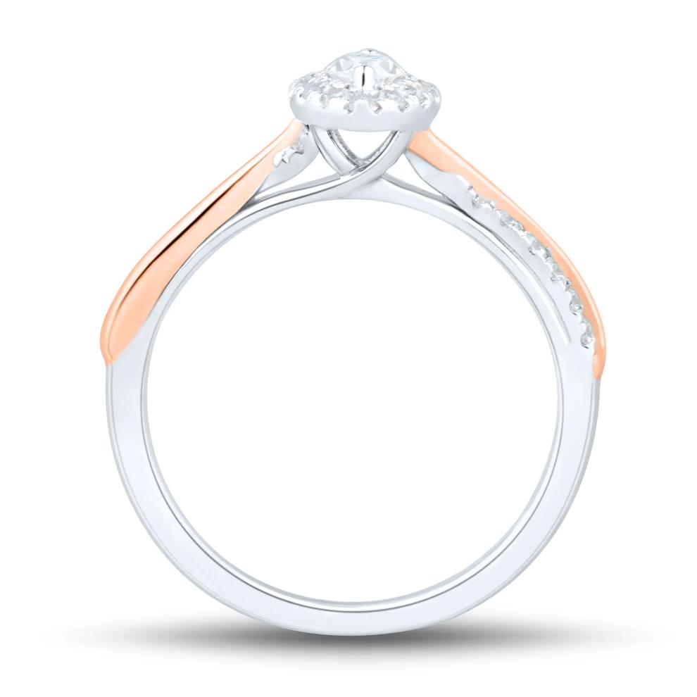 Marquise-Shaped Diamond Ring in 14K White &amp; Rose Gold (1/2 ct. tw.) – Image 2 of 3