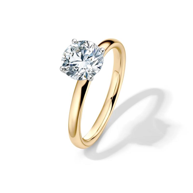 Diamond Round Brilliant Cut Solitaire Engagement Ring in 14K Yellow Gold (1 1/2 ct.) – Image 4 of 5