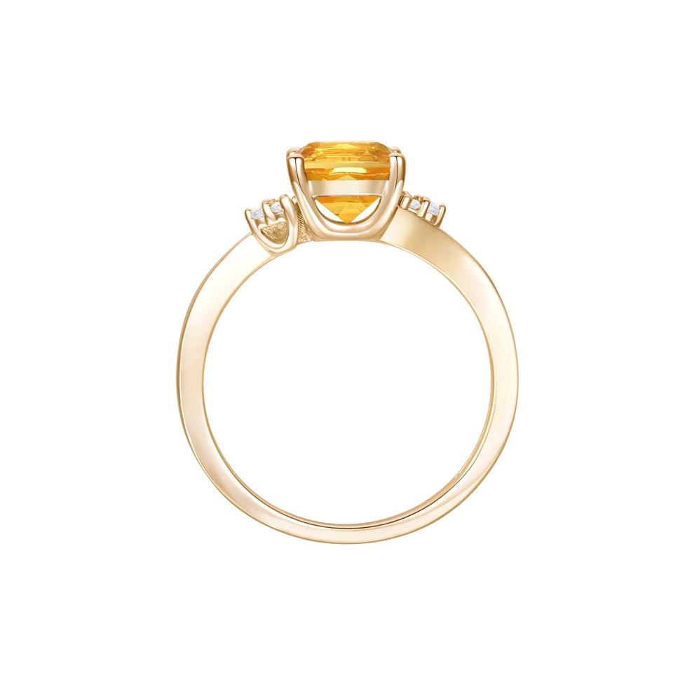 Citrine and Diamond Accent Ring in 10K Yellow Gold – Image 2 of 3