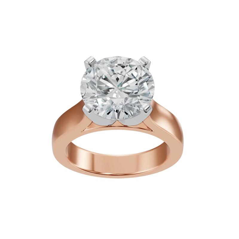 Solitaire Semi-Mount Engagement Ring in 14K Rose Gold (Setting Only) – Image 7 of 8