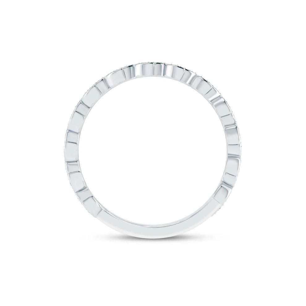 Lab Grown Diamond Floral Stack Anniversary Band in 10K White Gold (1/7 ct. tw.) – Image 2 of 3