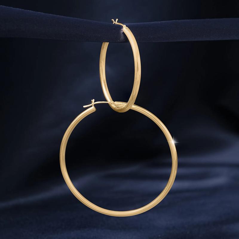 Hoop Earrings in Vermeil, 47MM – Image 6 of 7